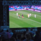 Horvátország - Anglia futball a Városháza téren