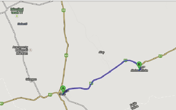 Baleset a 61-es úton 